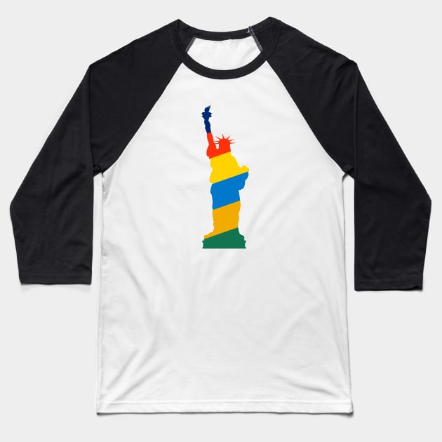 Statue of Liberty Baseball T-Shirt by RdaL-Design